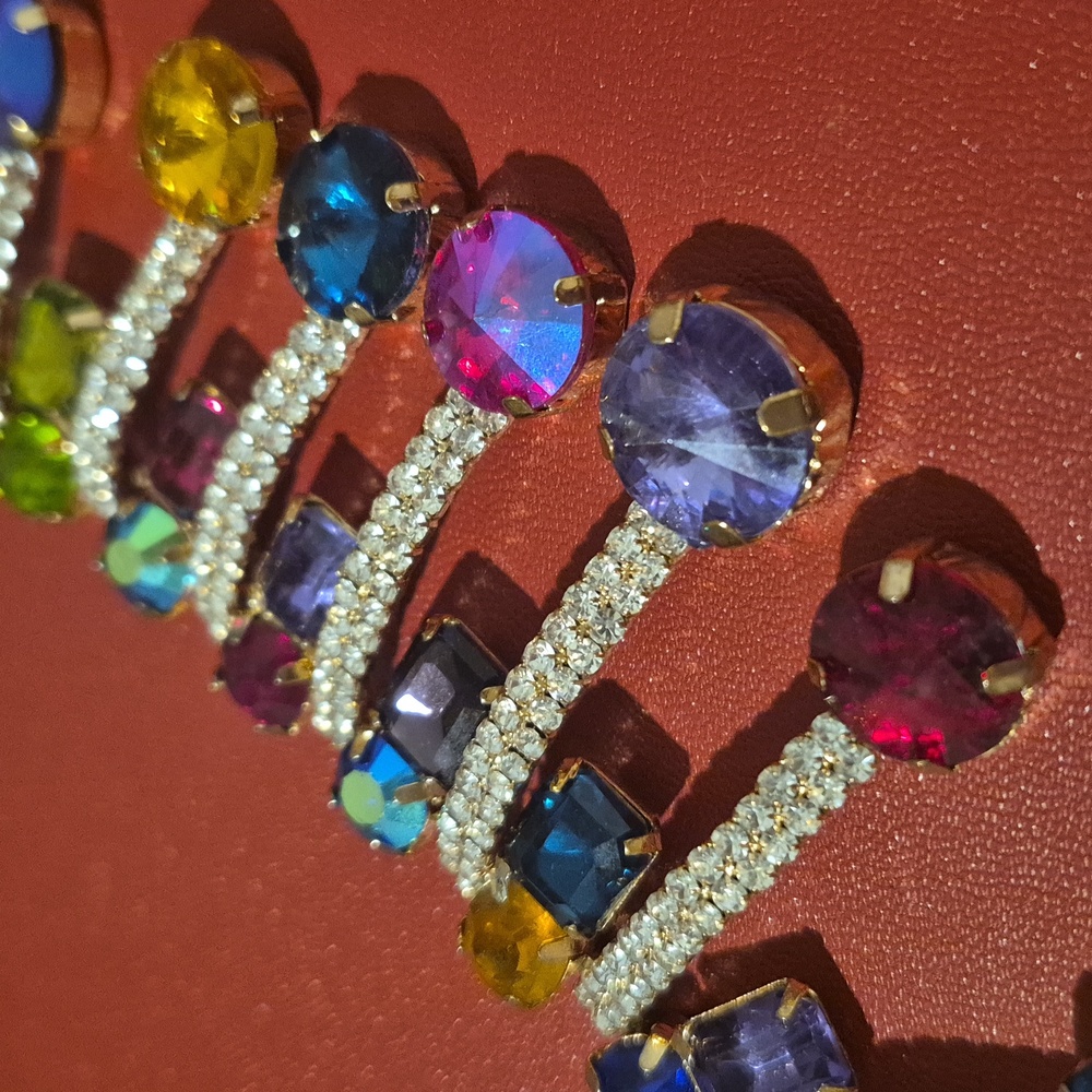 Natasha GLAMOUR Necklace Rare Find Blingy Shimmery Colorful - Picture 13 of 13